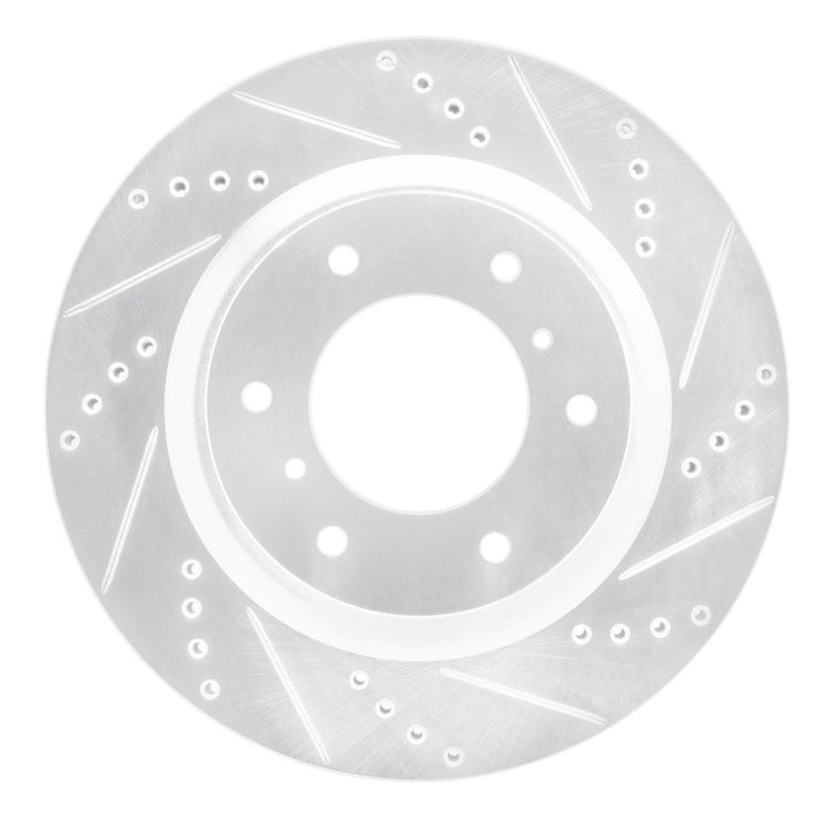 631-92007R Drilled/Slotted Brake Rotor [Silver], 2008-2017 Mitsubishi, Position: Front Right
