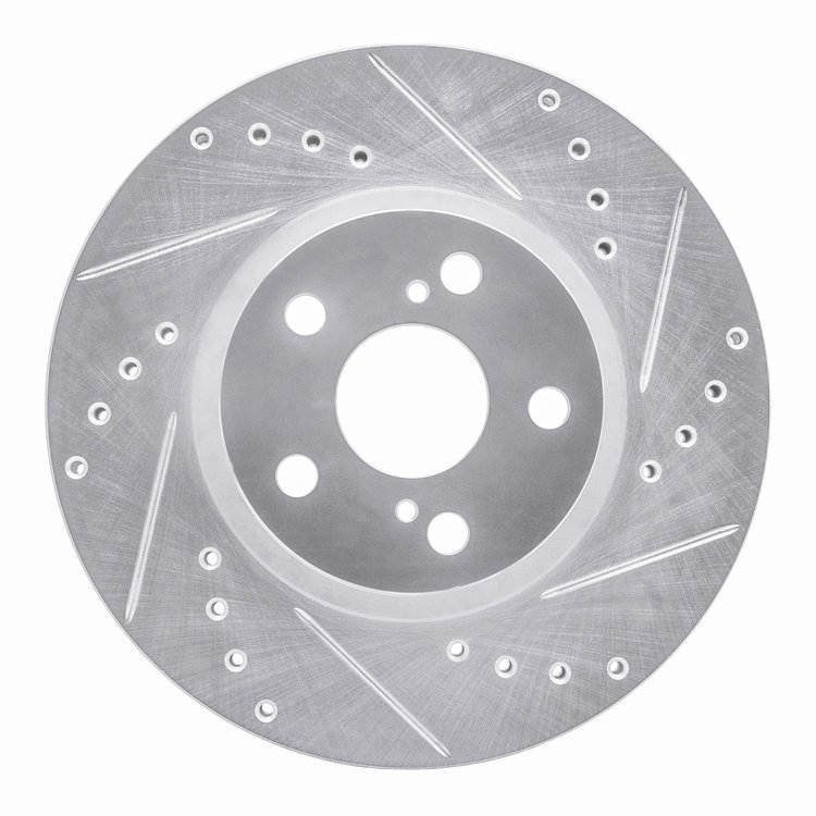 631-92009R Drilled/Slotted Brake Rotor [Silver], 2009-2015 Lexus/Toyota/Scion, Position: Front Right