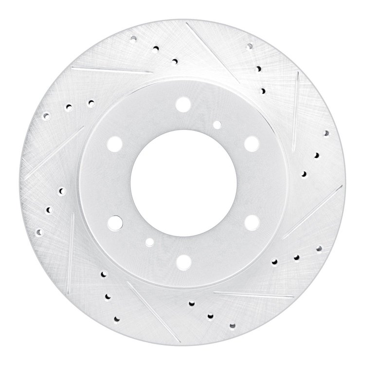 631-92047R Drilled/Slotted Brake Rotor [Silver], 2007-2017 Mitsubishi, Position: Front Right
