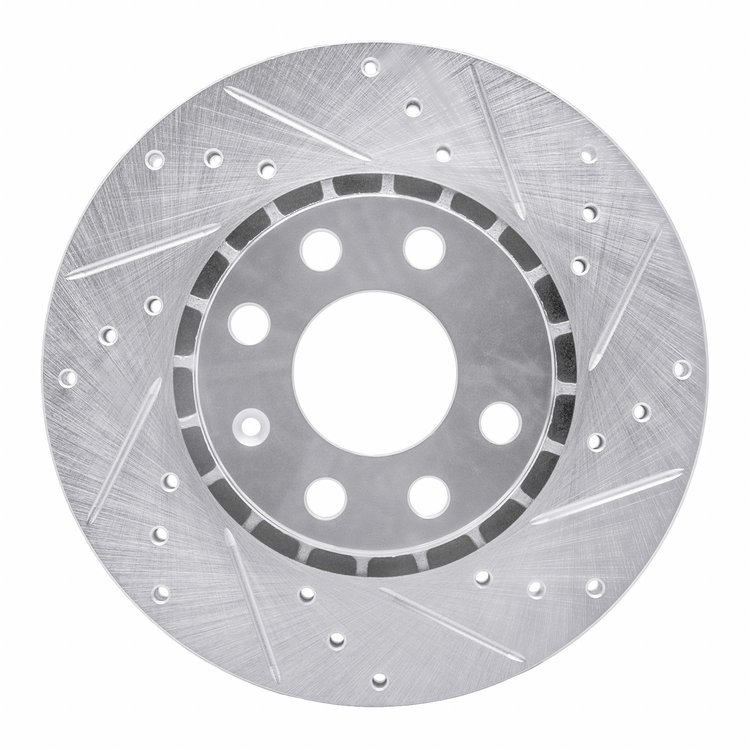 631-92048R Drilled/Slotted Brake Rotor [Silver], 2006-2010 Mopar, Position: Front Right