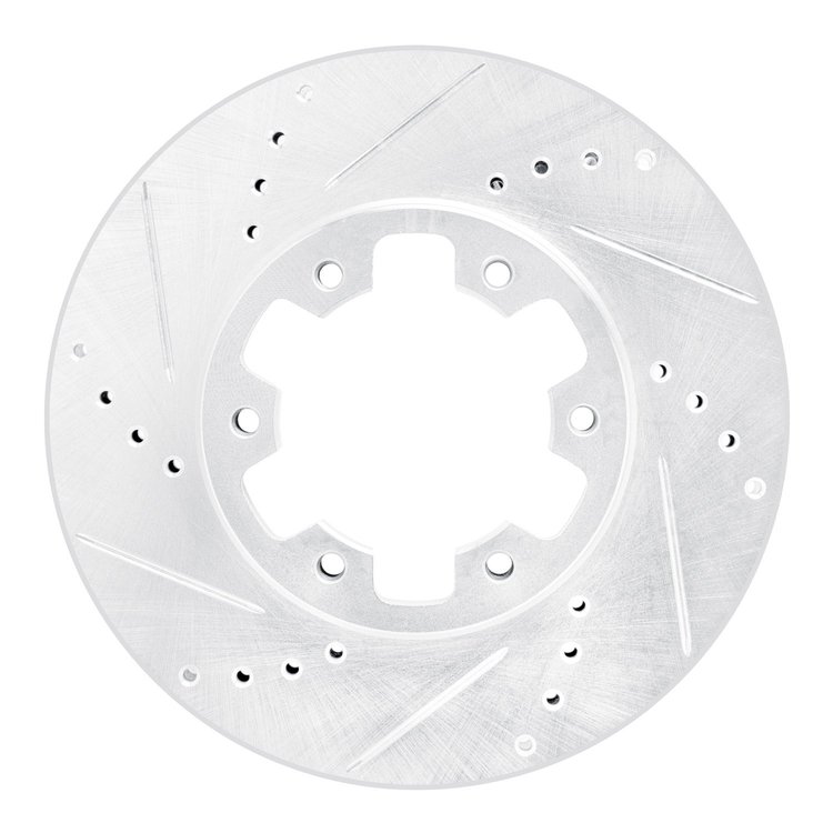 631-92052L Drilled/Slotted Brake Rotor [Silver], 2002-2018 Infiniti/Nissan, Position: Front Left