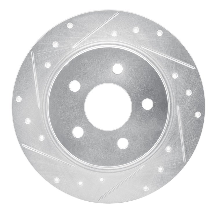 631-92062L Drilled/Slotted Brake Rotor [Silver], 1999-2003 Renault, Position: Rear Left
