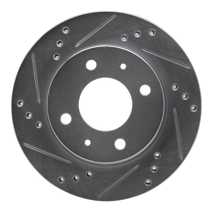 631-92073L Drilled/Slotted Brake Rotor [Silver], 1998-2012 Mopar, Position: Front Left