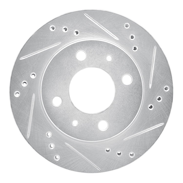 631-92073R Drilled/Slotted Brake Rotor [Silver], 1998-2012 Mopar, Position: Front Right