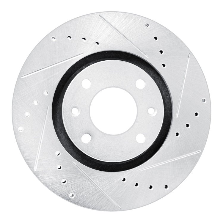 631-92090R Drilled/Slotted Brake Rotor [Silver], 2003-2018 Peugeot, Position: Front Right