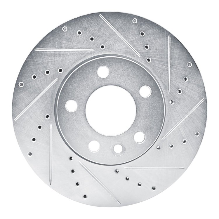 631-92094R Drilled/Slotted Brake Rotor [Silver], 2010-2015 Audi/Volkswagen, Position: Front Right