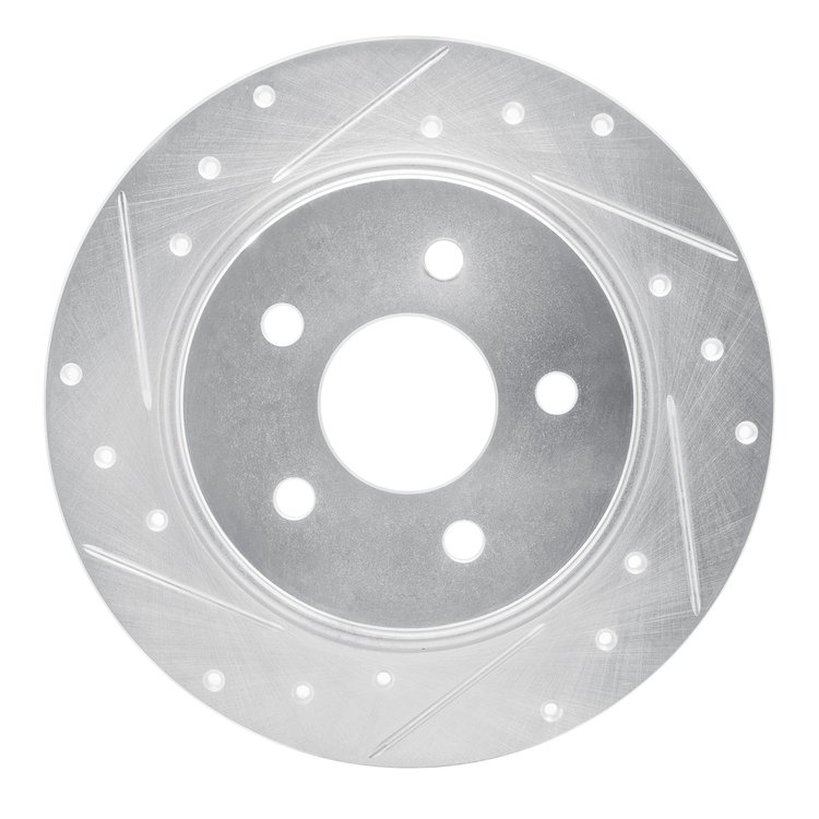 631-92102L Drilled/Slotted Brake Rotor [Silver], 2012-2018 Mercedes-Benz, Position: Rear Left