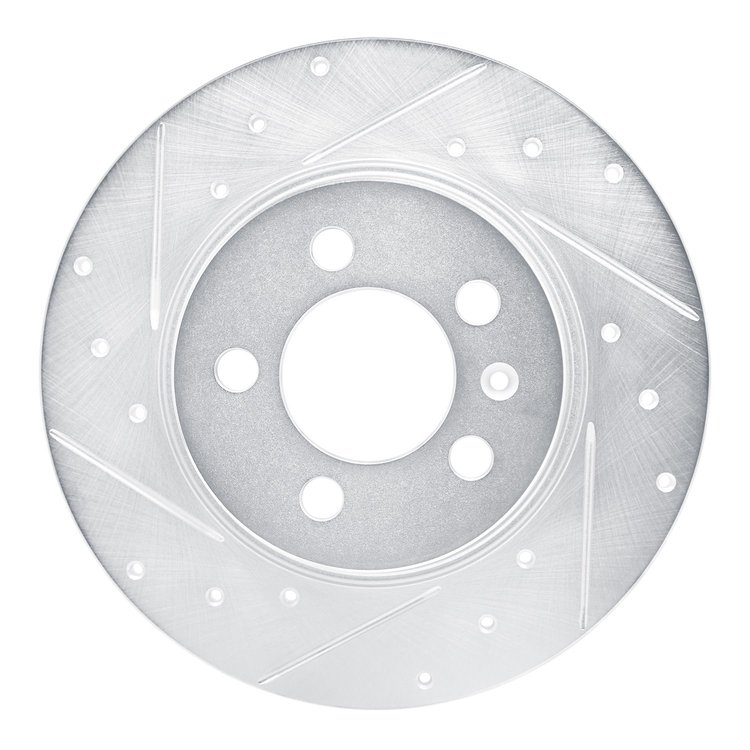 631-92104L Drilled/Slotted Brake Rotor [Silver], 2015-2018 Audi/Volkswagen, Position: Rear Left