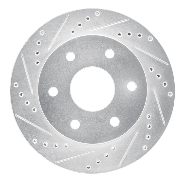 631-92107L Drilled/Slotted Brake Rotor [Silver], 2016-2018 Infiniti/Nissan, Position: Front Left