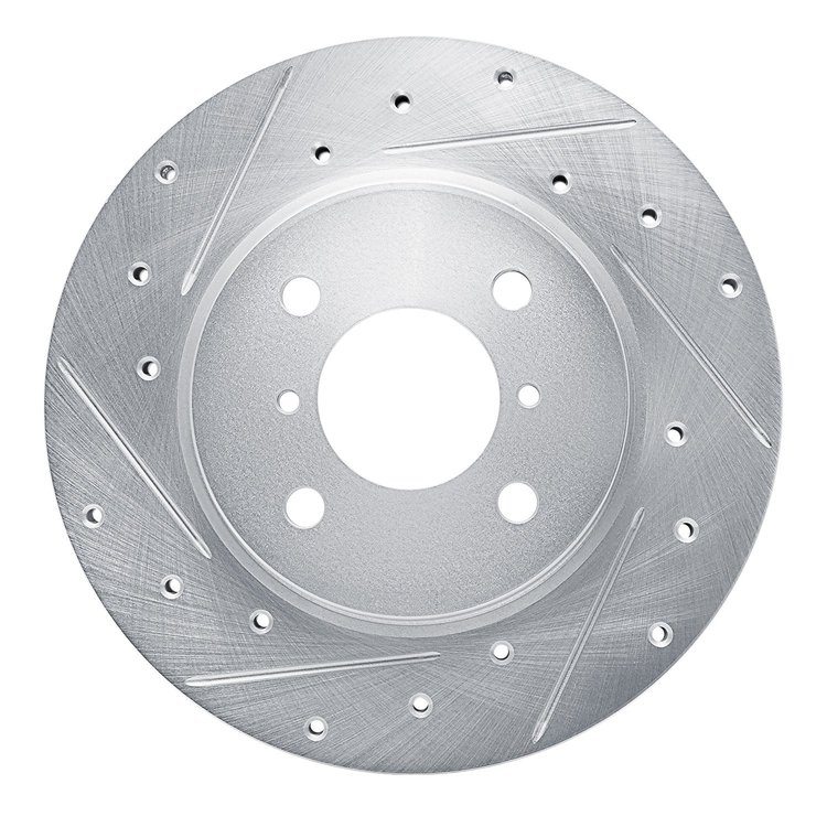631-92125L Drilled/Slotted Brake Rotor [Silver], 2016-2018 Suzuki, Position: Front Left