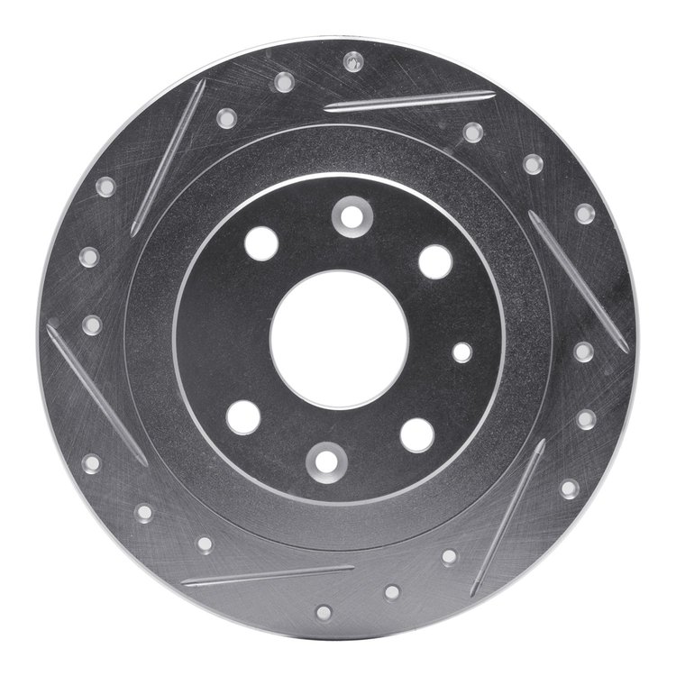 631-92127L Drilled/Slotted Brake Rotor [Silver], 2018-2019 Audi/Volkswagen, Position: Rear Left