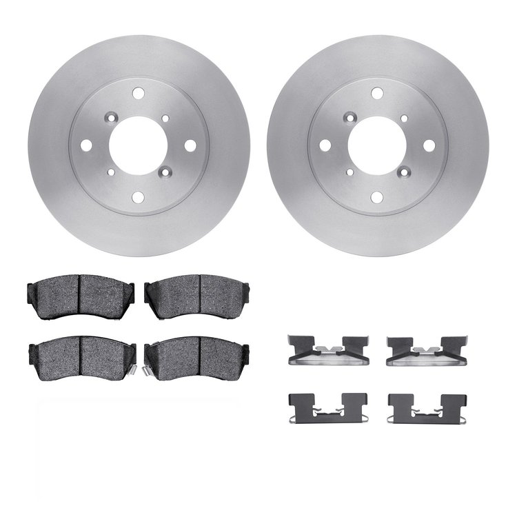 6312-01003 Brake Rotors with 3000-Series Ceramic Brake Pads Kit with Hardware, 1991-1994 Suzuki, Position: Front