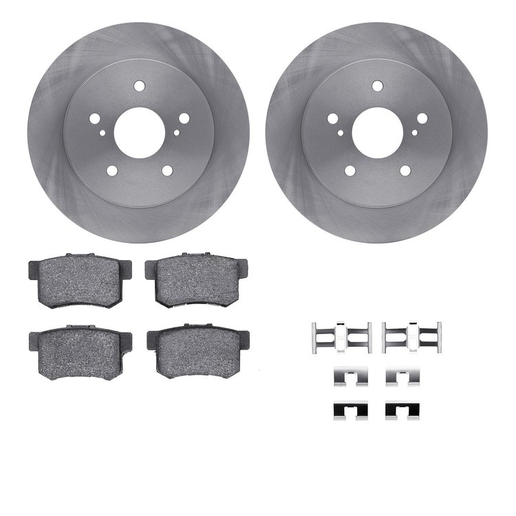 6312-01004 Brake Rotors with 3000-Series Ceramic Brake Pads Kit with Hardware, 2007-2014 Suzuki, Position: Rear
