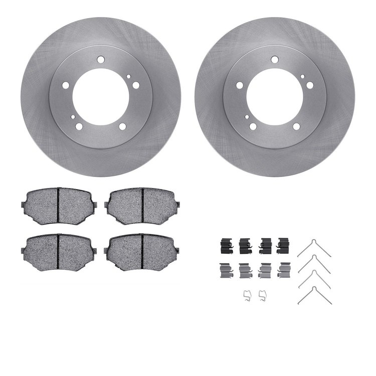 6312-01008 Brake Rotors with 3000-Series Ceramic Brake Pads Kit with Hardware, 1996-1998 Suzuki, Position: Front