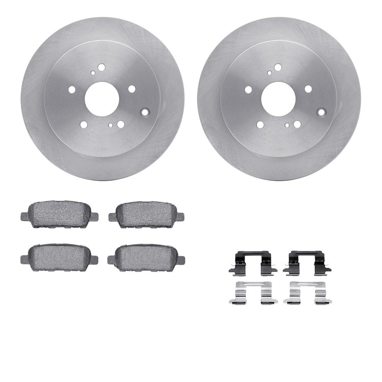 6312-01012 Brake Rotors with 3000-Series Ceramic Brake Pads Kit with Hardware, 2009-2017 Suzuki, Position: Rear