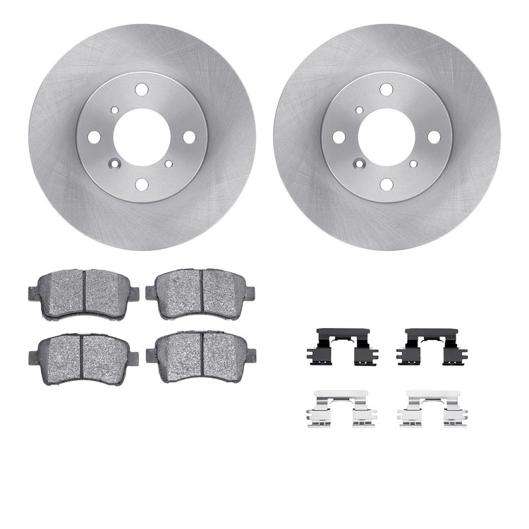 6312-01013 Brake Rotors with 3000-Series Ceramic Brake Pads Kit with Hardware, 2002-2005 Suzuki, Position: Front