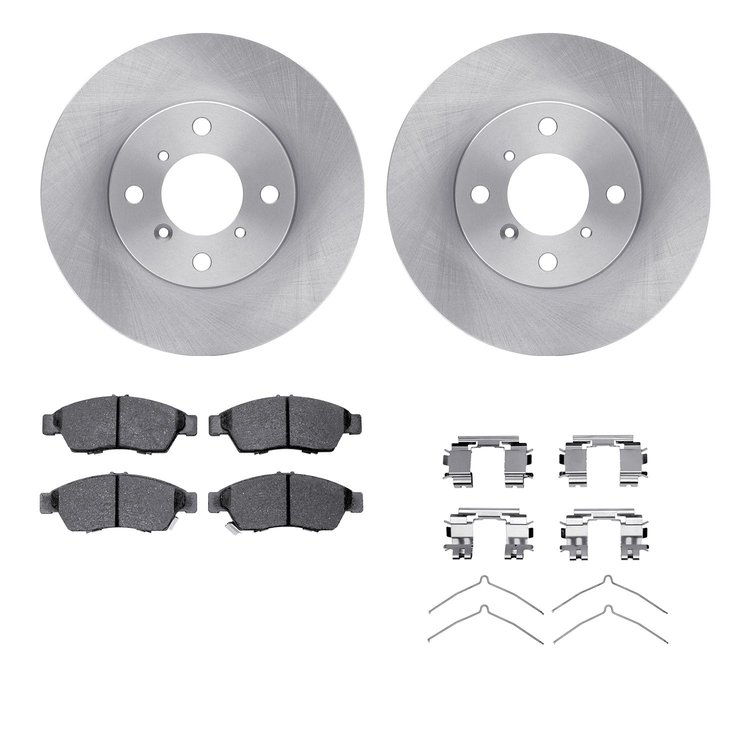 6312-01019 Brake Rotors with 3000-Series Ceramic Brake Pads Kit with Hardware, 2006-2007 Suzuki, Position: Front