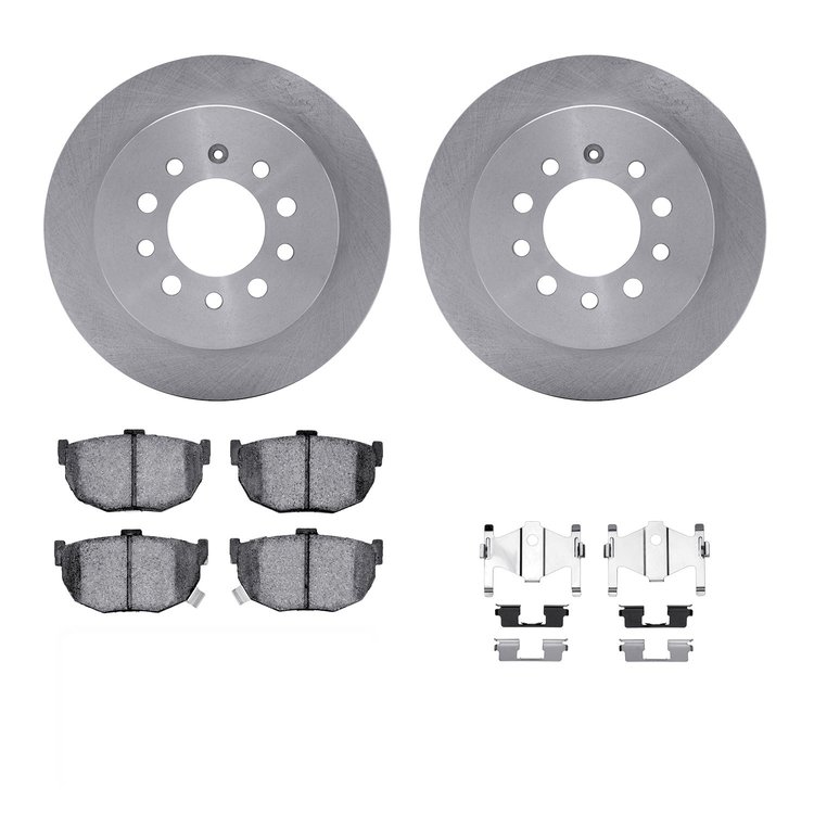 6312-03005 Brake Rotors with 3000-Series Ceramic Brake Pads Kit with Hardware, 2007-2008 Kia/Hyundai/Genesis, Position: Rear
