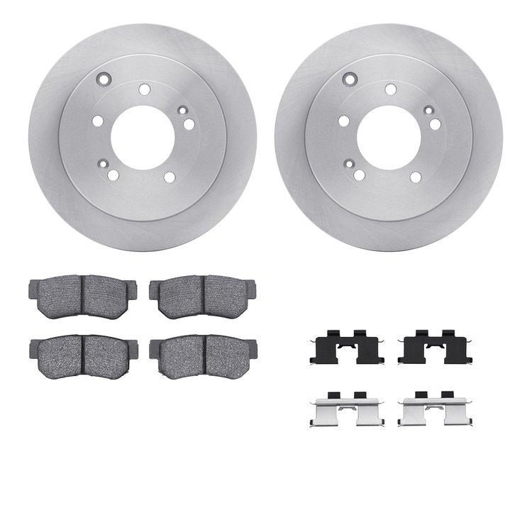6312-03019 Brake Rotors with 3000-Series Ceramic Brake Pads Kit with Hardware, 2006-2009 Kia/Hyundai/Genesis, Position: Rear