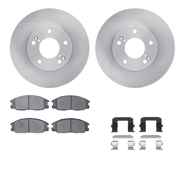 6312-03022 Brake Rotors with 3000-Series Ceramic Brake Pads Kit with Hardware, 2001-2003 Kia/Hyundai/Genesis, Position: Front