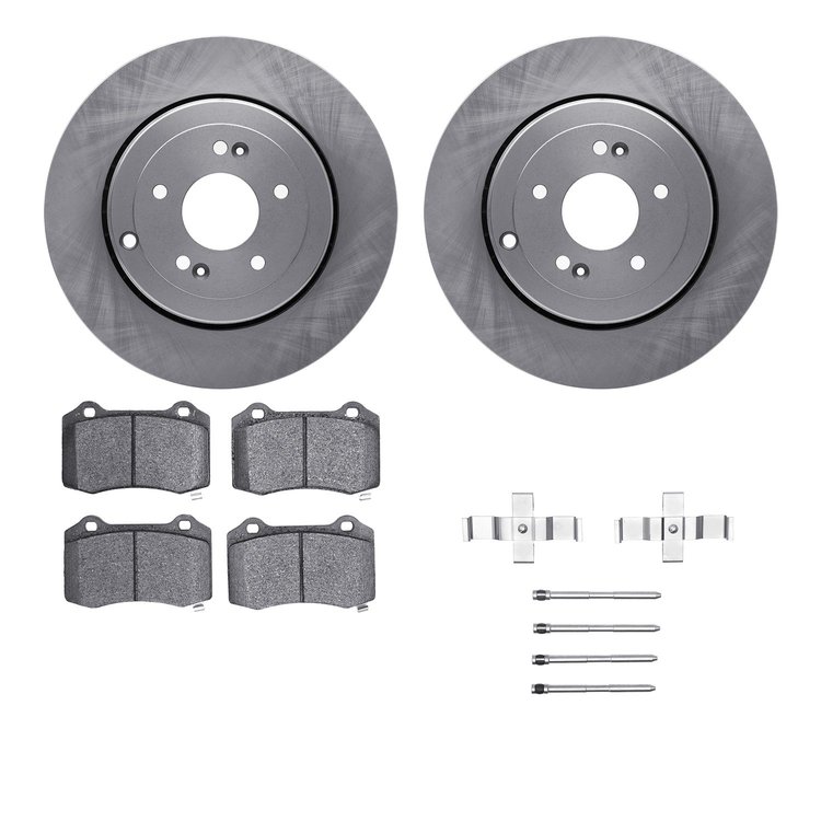 6312-03029 Brake Rotors with 3000-Series Ceramic Brake Pads Kit with Hardware, 2010-2016 Kia/Hyundai/Genesis, Position: Rear