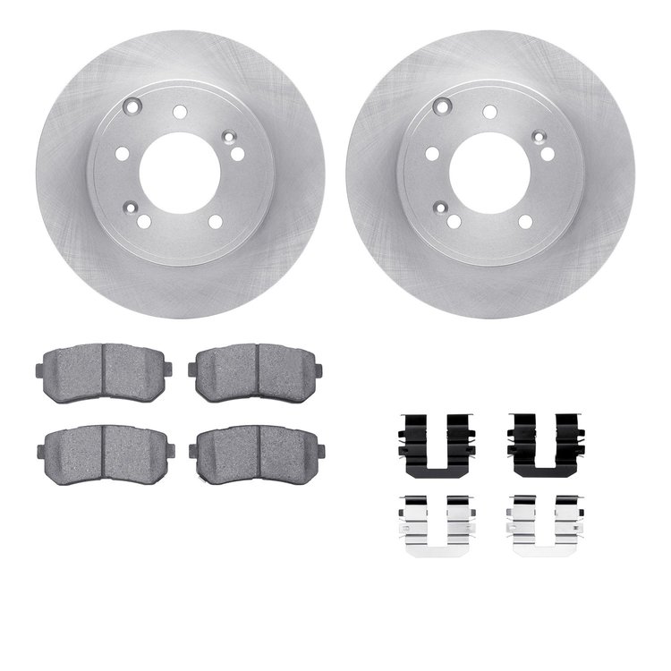 6312-03037 Brake Rotors with 3000-Series Ceramic Brake Pads Kit with Hardware, 2014-2019 Kia/Hyundai/Genesis, Position: Rear