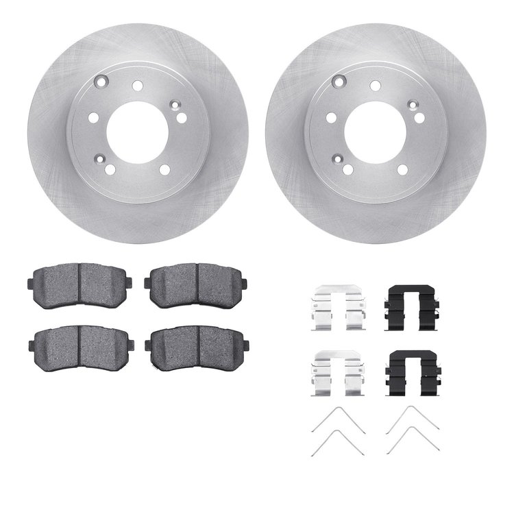 6312-03040 Brake Rotors with 3000-Series Ceramic Brake Pads Kit with Hardware, 2016-2020 Kia/Hyundai/Genesis, Position: Rear