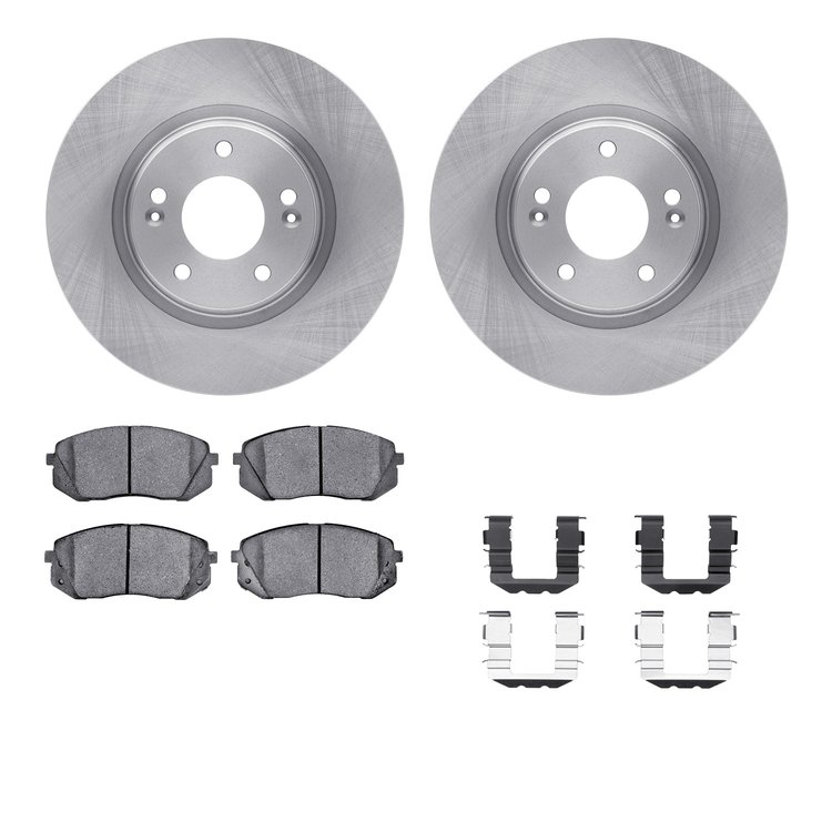 6312-03046 Brake Rotors with 3000-Series Ceramic Brake Pads Kit with Hardware, 2015-2015 Kia/Hyundai/Genesis, Position: Front