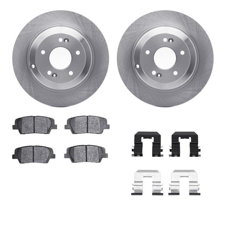6312-03087 Brake Rotors with 3000-Series Ceramic Brake Pads Kit with Hardware, 2010-2016 Kia/Hyundai/Genesis, Position: Rear