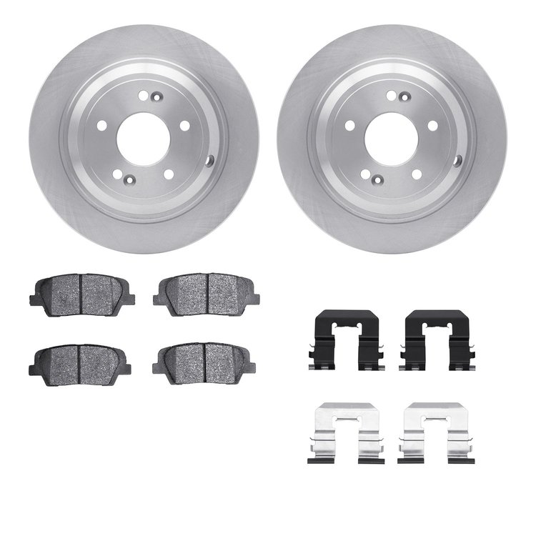 6312-03088 Brake Rotors with 3000-Series Ceramic Brake Pads Kit with Hardware, 2009-2009 Kia/Hyundai/Genesis, Position: Rear