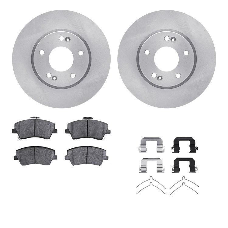 6312-03099 Brake Rotors with 3000-Series Ceramic Brake Pads Kit with Hardware, 2017-2020 Kia/Hyundai/Genesis, Position: Front