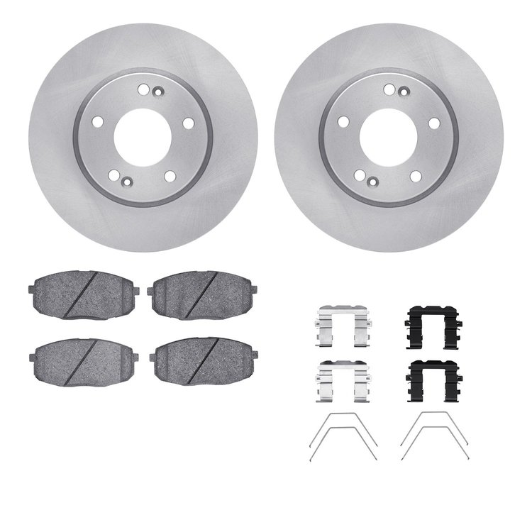 6312-03102 Brake Rotors with 3000-Series Ceramic Brake Pads Kit with Hardware, Fits Select Kia/Hyundai/Genesis, Position: Front