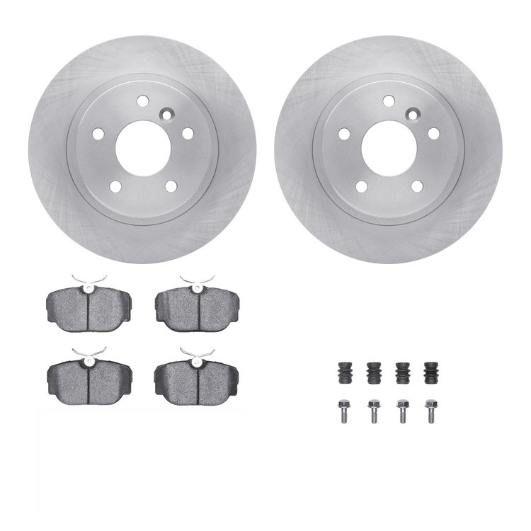 6312-11001 Brake Rotors with 3000-Series Ceramic Brake Pads Kit with Hardware, 1994-2004 Land Rover, Position: Rear