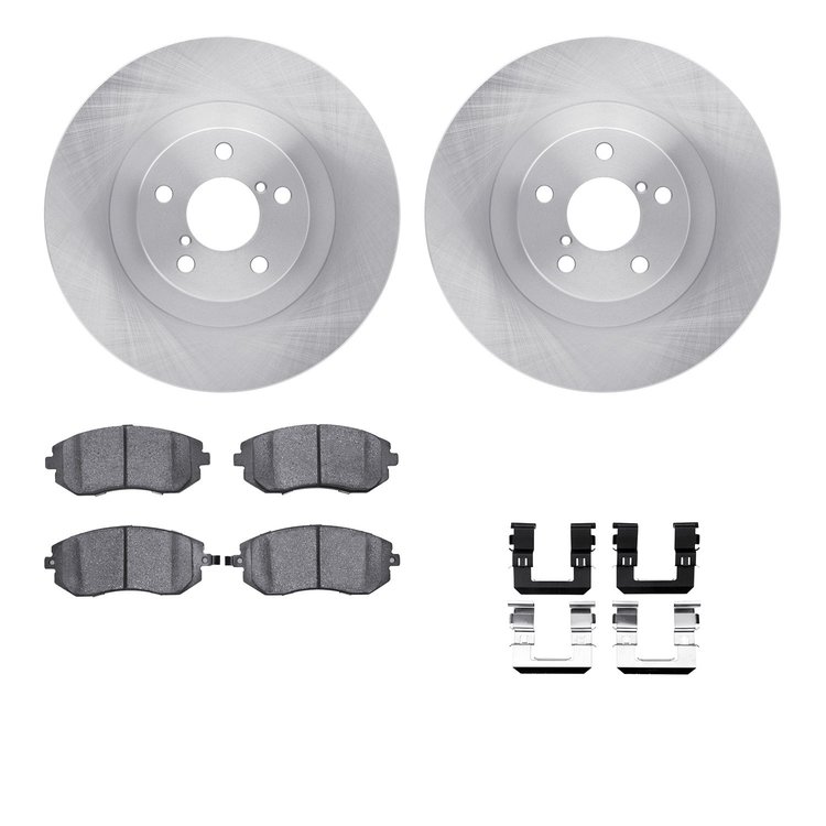 6312-13028 Brake Rotors with 3000-Series Ceramic Brake Pads Kit with Hardware, 2002-2008 GM, Position: Front