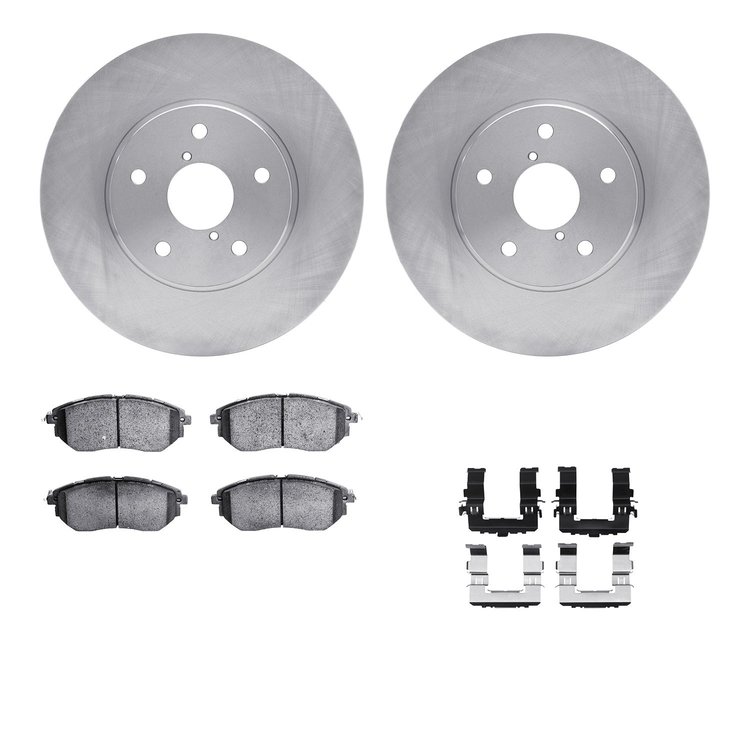 6312-13039 Brake Rotors with 3000-Series Ceramic Brake Pads Kit with Hardware, 2015-2015 Subaru, Position: Front