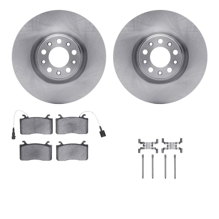 6312-16010 Brake Rotors with 3000-Series Ceramic Brake Pads Kit with Hardware, 2017-2021 Alfa Romeo, Position: Front
