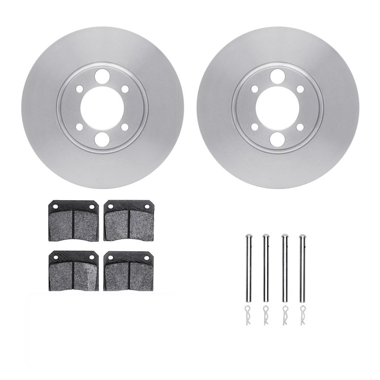 6312-20001 Brake Rotors with 3000-Series Ceramic Brake Pads Kit with Hardware, 1968-1970 Jaguar, Position: Rear