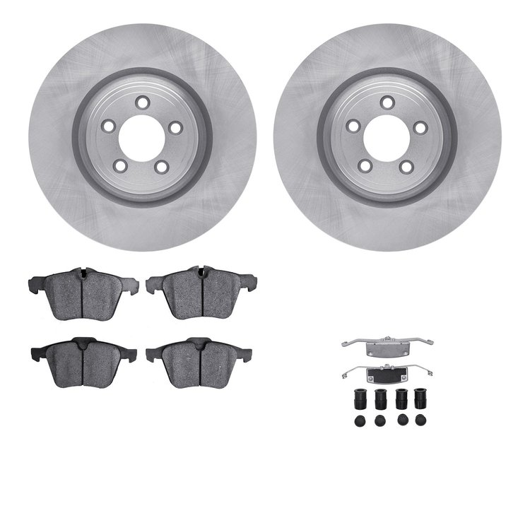 6312-20024 Brake Rotors with 3000-Series Ceramic Brake Pads Kit with Hardware, 2013-2021 Jaguar, Position: Front