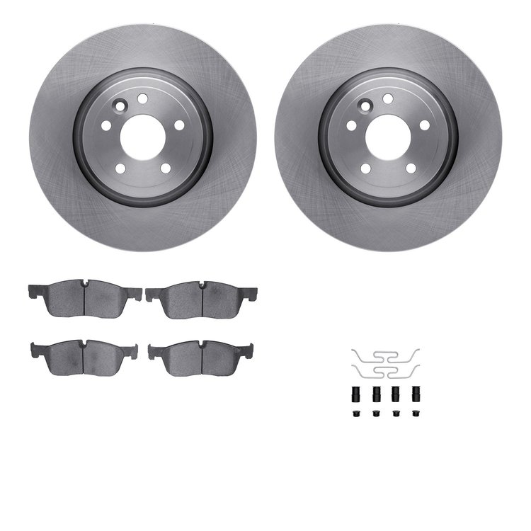6312-20028 Brake Rotors with 3000-Series Ceramic Brake Pads Kit with Hardware, 2017-2020 Jaguar, Position: Front