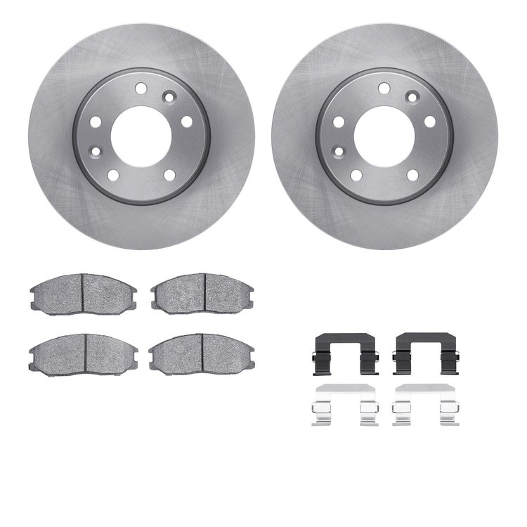 6312-21014 Brake Rotors with 3000-Series Ceramic Brake Pads Kit with Hardware, 2002-2002 Kia/Hyundai/Genesis, Position: Front