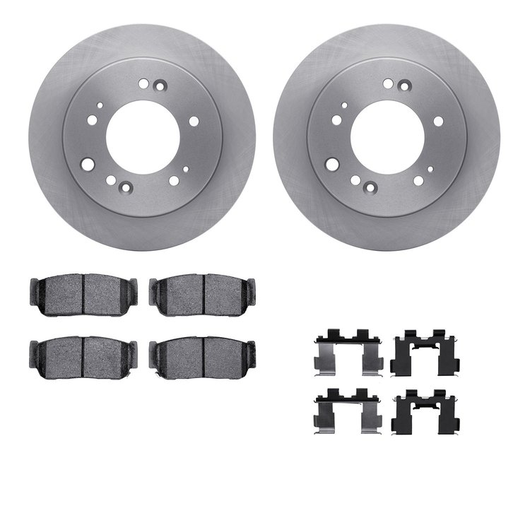 6312-21020 Brake Rotors with 3000-Series Ceramic Brake Pads Kit with Hardware, 2007-2009 Kia/Hyundai/Genesis, Position: Rear