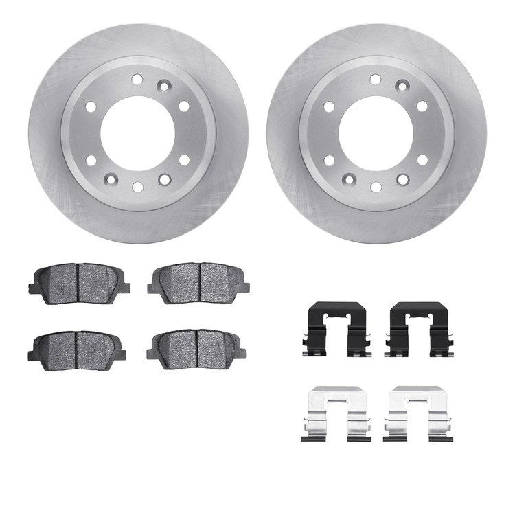 6312-21040 Brake Rotors with 3000-Series Ceramic Brake Pads Kit with Hardware, 2007-2014 Kia/Hyundai/Genesis, Position: Rear