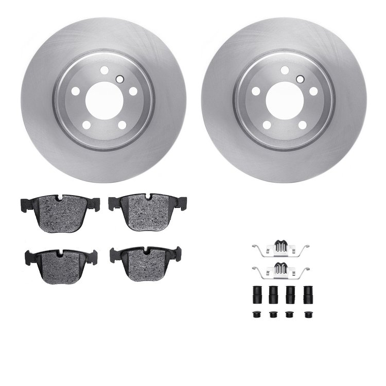 6312-31078 Brake Rotors with 3000-Series Ceramic Brake Pads Kit with Hardware, 2007-2019 BMW, Position: Rear