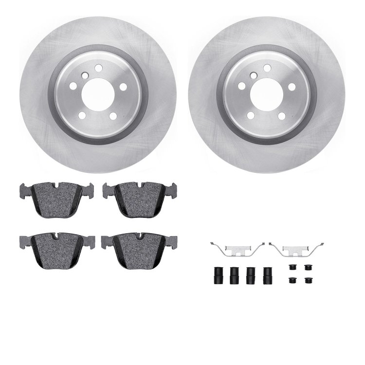6312-31079 Brake Rotors with 3000-Series Ceramic Brake Pads Kit with Hardware, 2009-2017 BMW, Position: Rear
