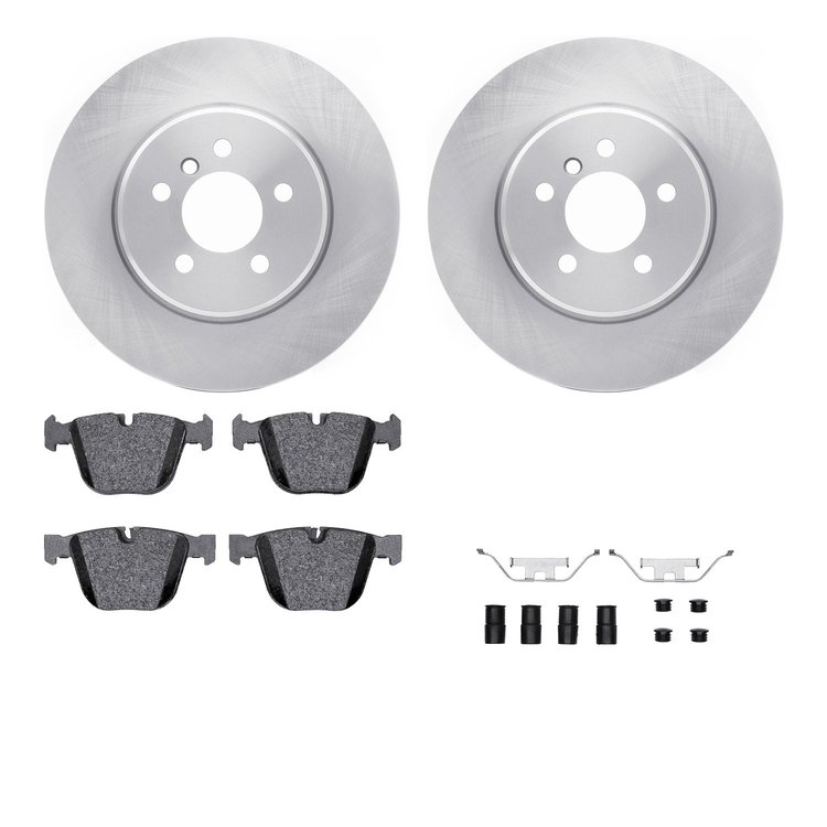 6312-31080 Brake Rotors with 3000-Series Ceramic Brake Pads Kit with Hardware, 2010-2017 BMW, Position: Rear