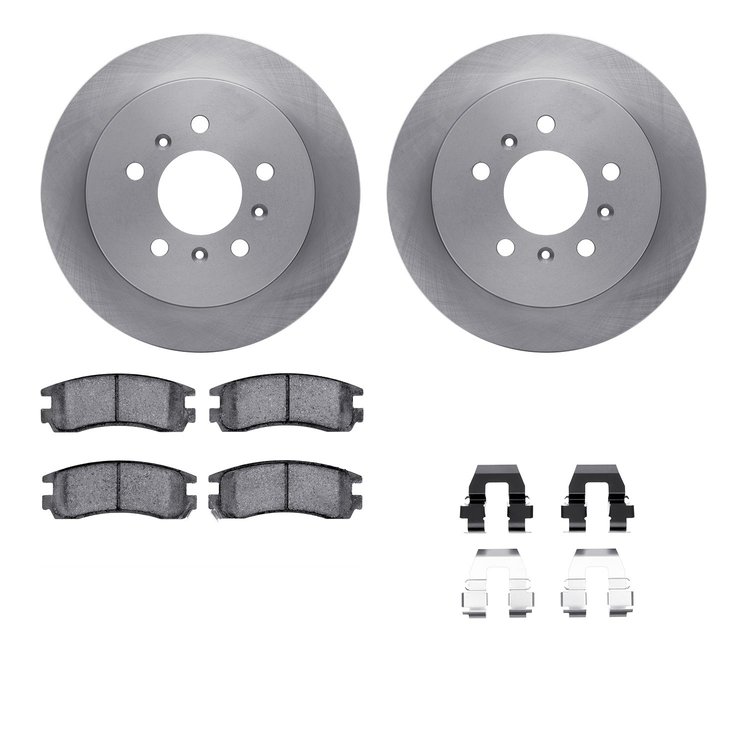 6312-45011 Brake Rotors with 3000-Series Ceramic Brake Pads Kit with Hardware, 2006-2010 GM, Position: Rear