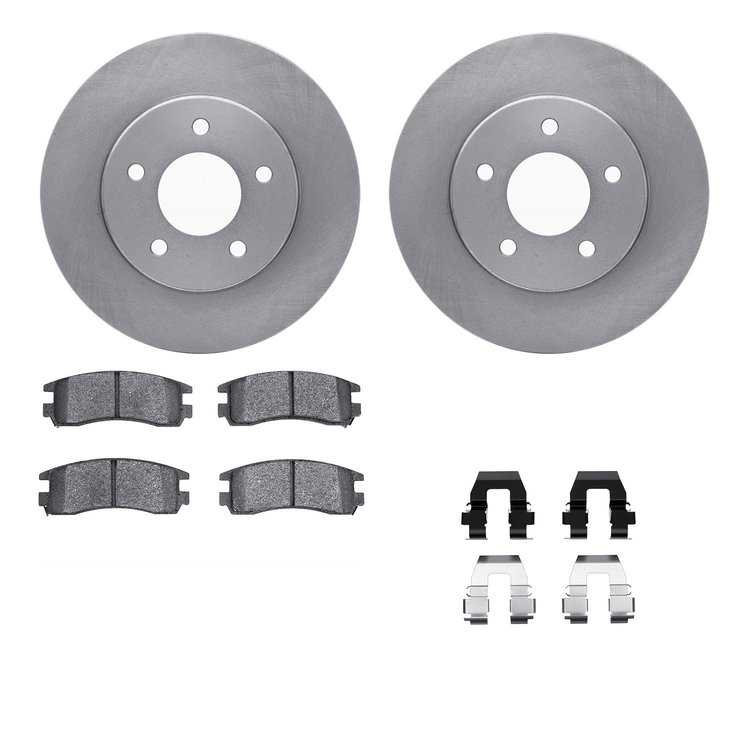 6312-45013 Brake Rotors with 3000-Series Ceramic Brake Pads Kit with Hardware, 1994-1999 GM, Position: Rear