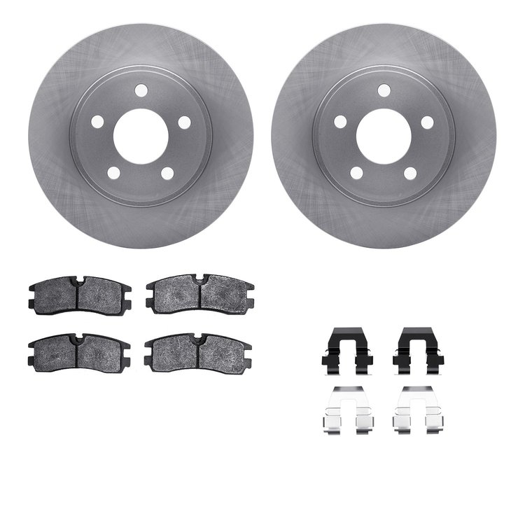 6312-45017 Brake Rotors with 3000-Series Ceramic Brake Pads Kit with Hardware, 1998-2003 GM, Position: Rear