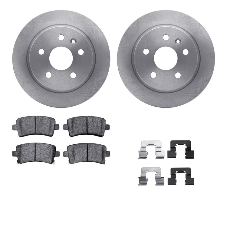 6312-45026 Brake Rotors with 3000-Series Ceramic Brake Pads Kit with Hardware, 2011-2016 GM, Position: Rear