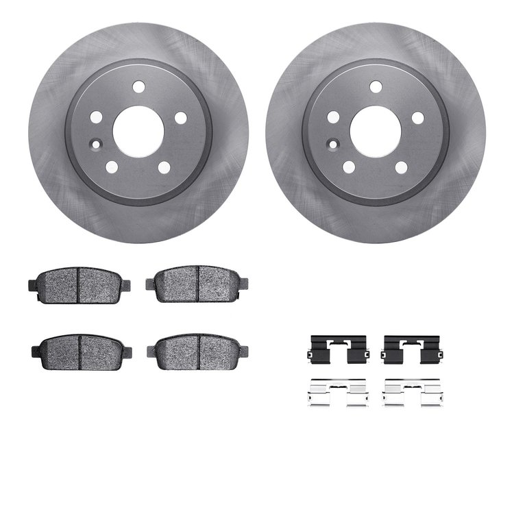 6312-45029 Brake Rotors with 3000-Series Ceramic Brake Pads Kit with Hardware, 2011-2018 GM, Position: Rear